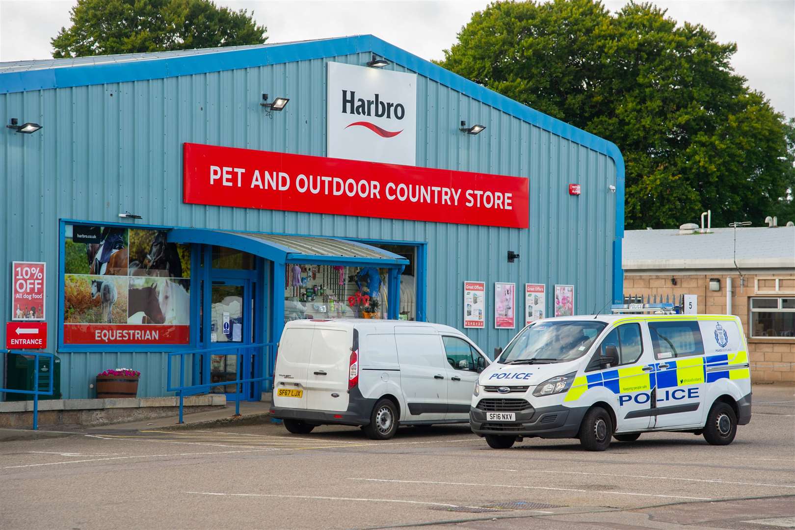 Police outside Harbro Pet and Outdoor Country Store on Edgar Road, Elgin, after a break-in overnight on September 2.