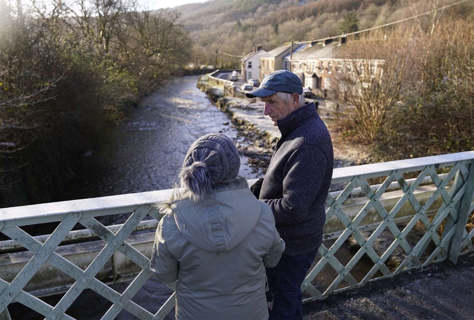 Councillor Jan Jones and local resident Colin Prosser believe pollution from Ty Llwyd has been reaching the Sirhowy River (Andrew Matthews/PA)