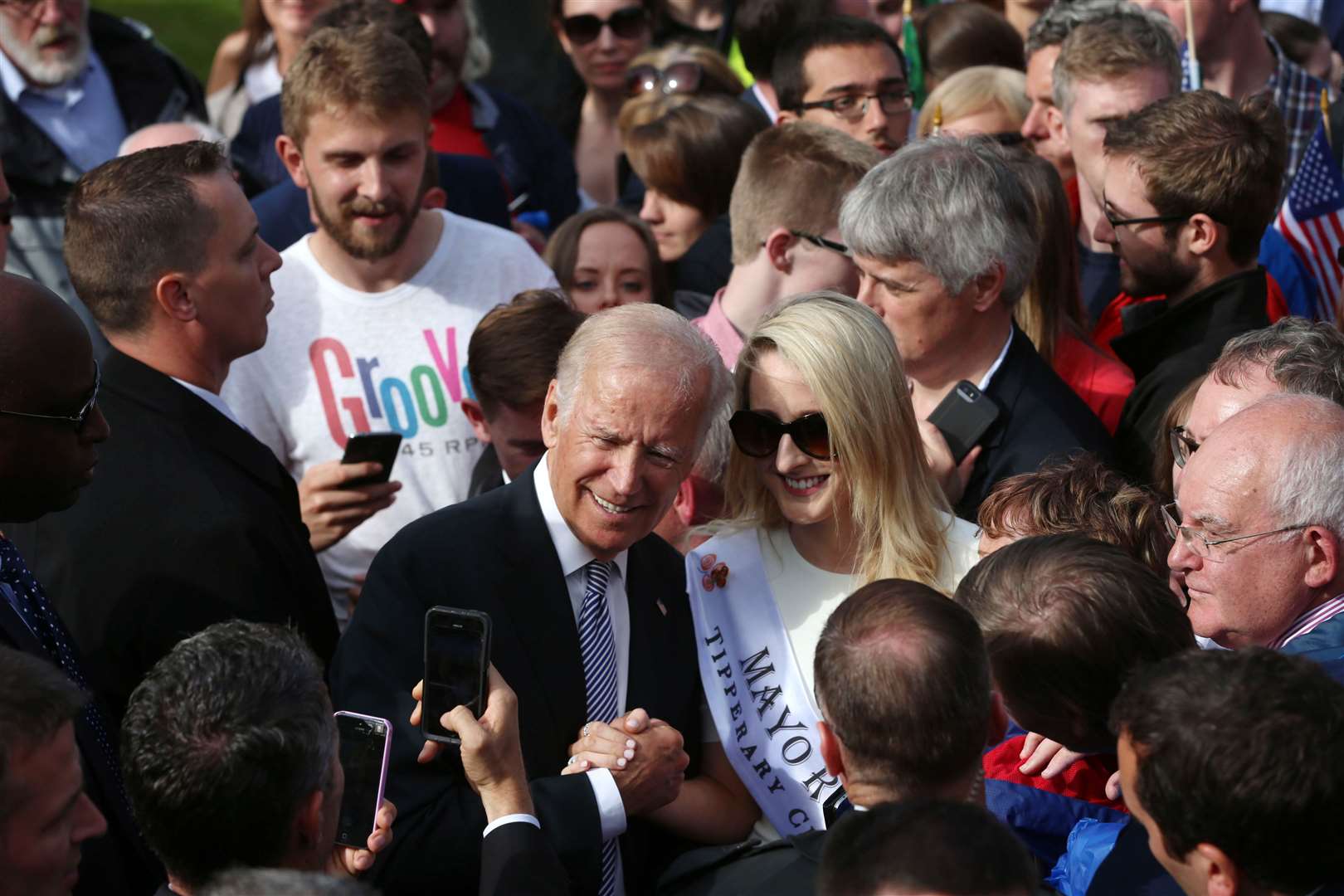 Joe Biden greets crowds in Dublin during a visit to Ireland (Niall Carson/PA)