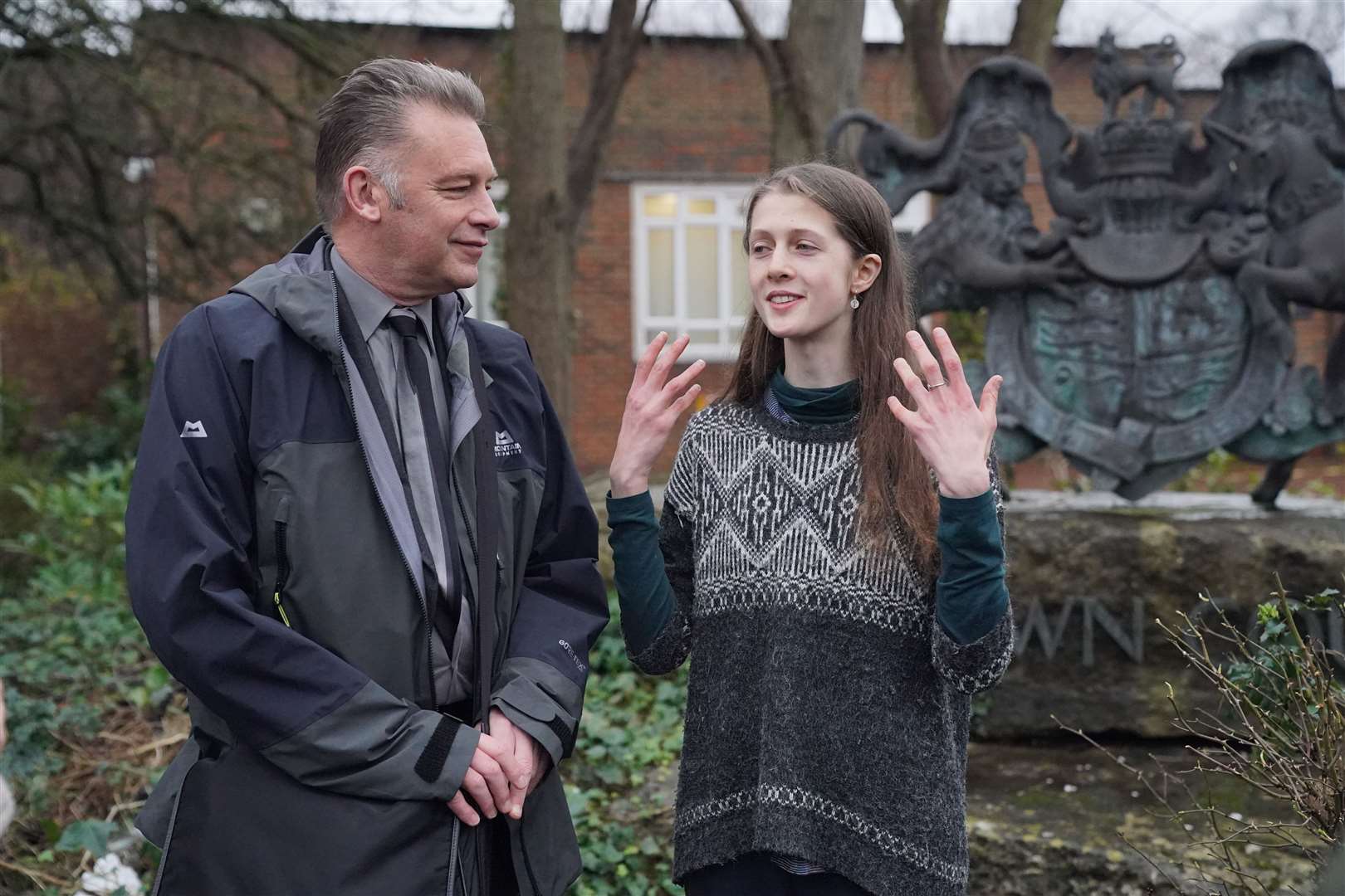 BBC presenter Chris Packham with Cressida Gethin outside Isleworth Crown Court, west London, ahead of her trial (Jonathan Brady/PA)