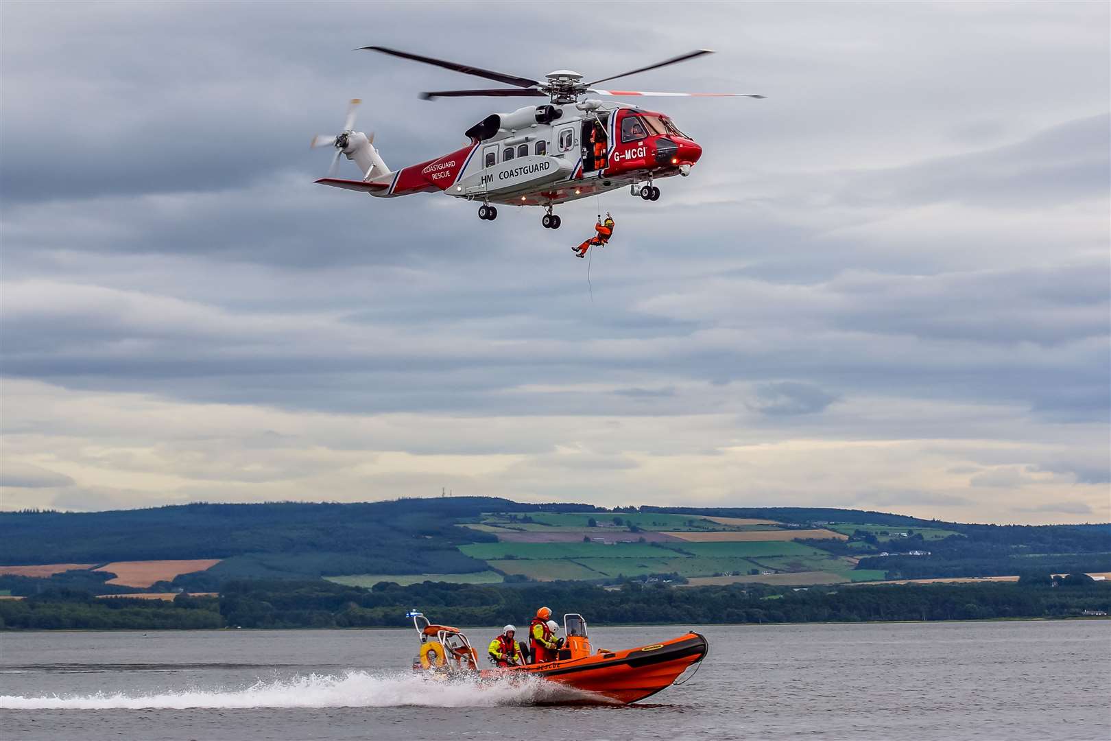 A crew from Moray Inshore Rescue Operation on a training exercise, working in partnership with HM Coastguard. Picture by Chris Fett-Worsfold, Aviation Photography.