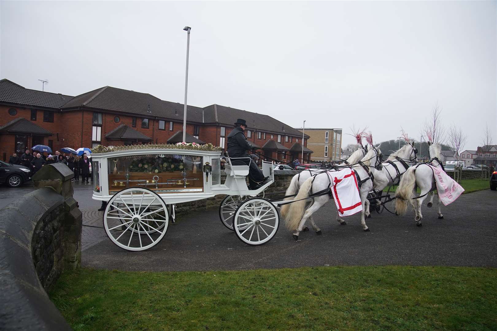 The funeral cortege for Elle Edwards in January (Peter Byrne/PA)