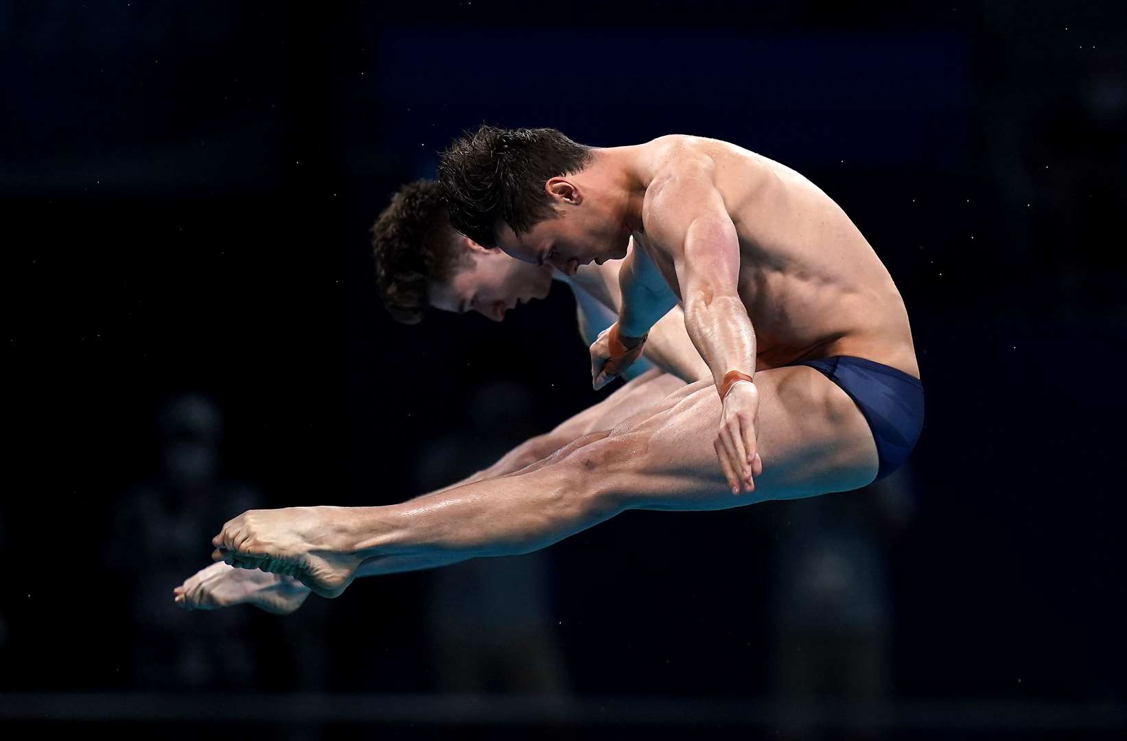 Tom Daley and Matty Lee during their gold medal-winning performance (Adam Davy/PA)