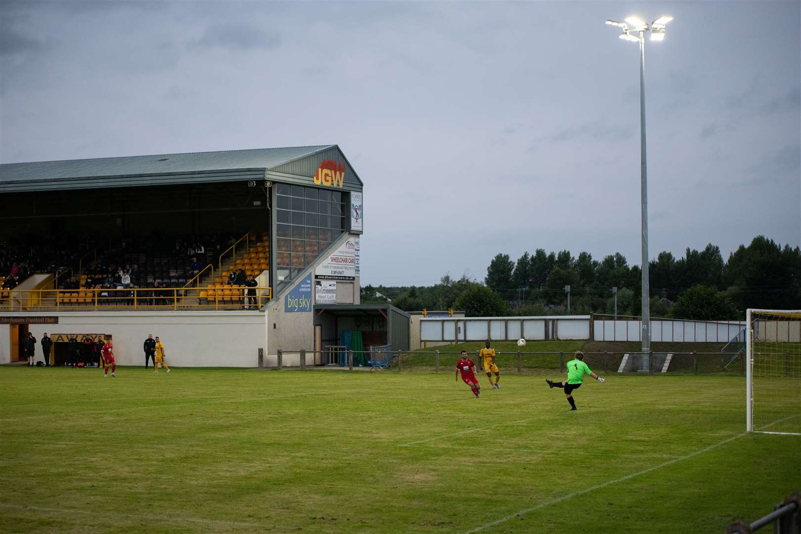 The floodlights got their first run out in a pre-season friendly with Pollok. Picture: Daniel Forsyth
