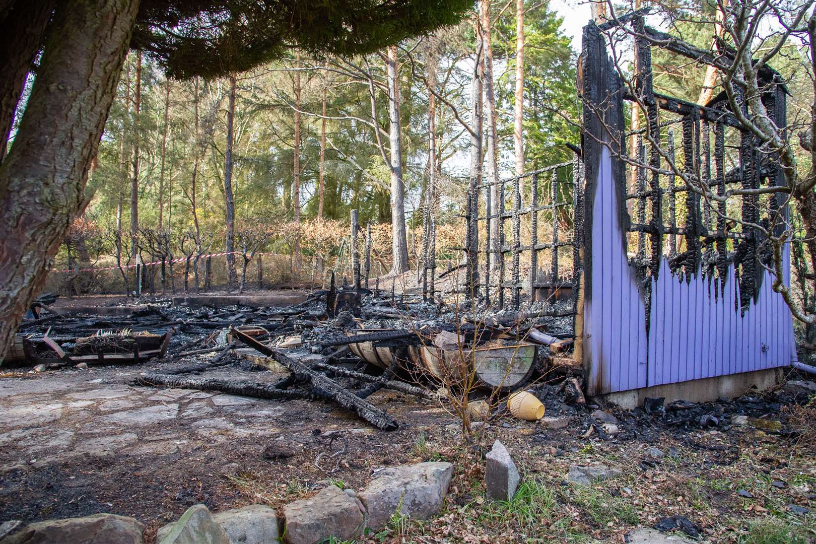 The Sanctuary...Fire damage at the Findhorn Foundation following an overnight fire...Picture: Daniel Forsyth..