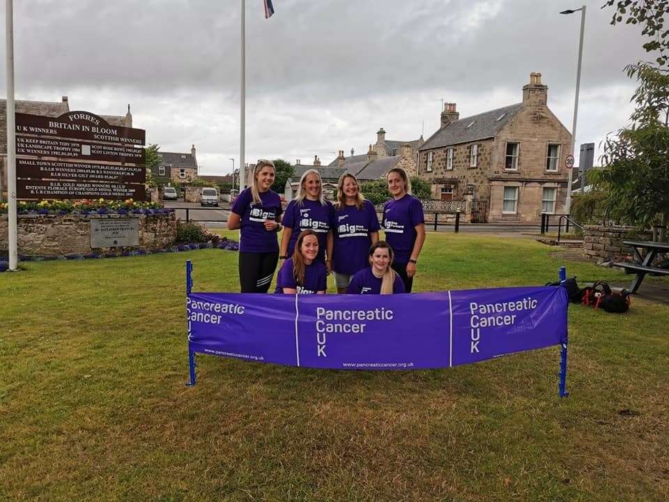 A walk from Grantown-on-Spey to Forres' Grant Park raised £3000 for Pancreatic Cancer UK.