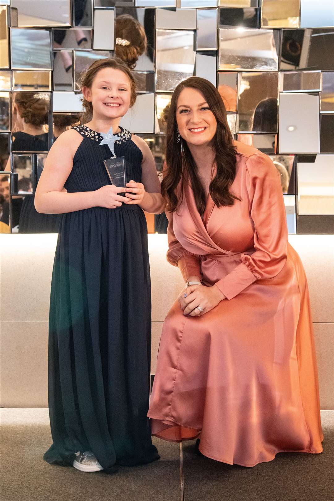 Winner of the Primary Pupil Award Rhea Stephen who received her award from Sarah Medcraf on behalf of AD Walker. Picture: Daniel Forsyth