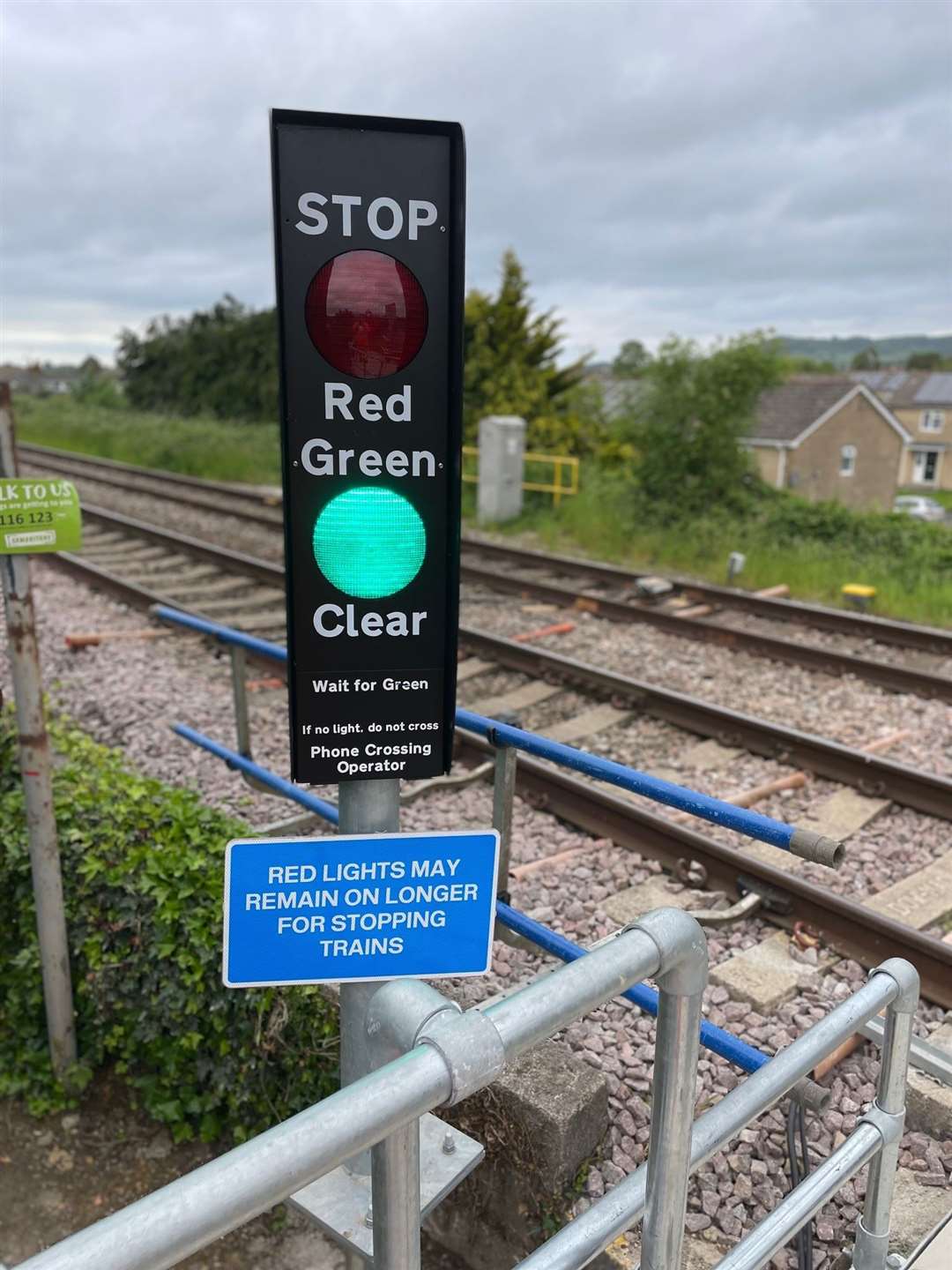 A traffic light has been installed as part of the upgrade to a level crossing in Gloucestershire (Network Rail/PA)
