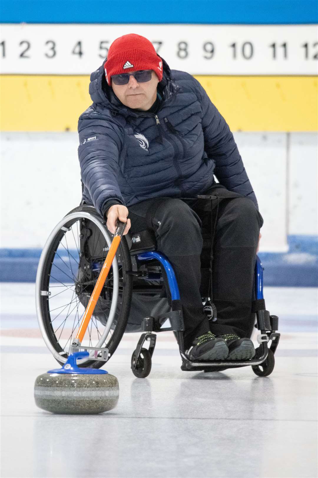 Paralympic bronze medallist and Moray wheelchair curler Gregor Ewan took part in the bonspiel. Picture: Daniel Forsyth..