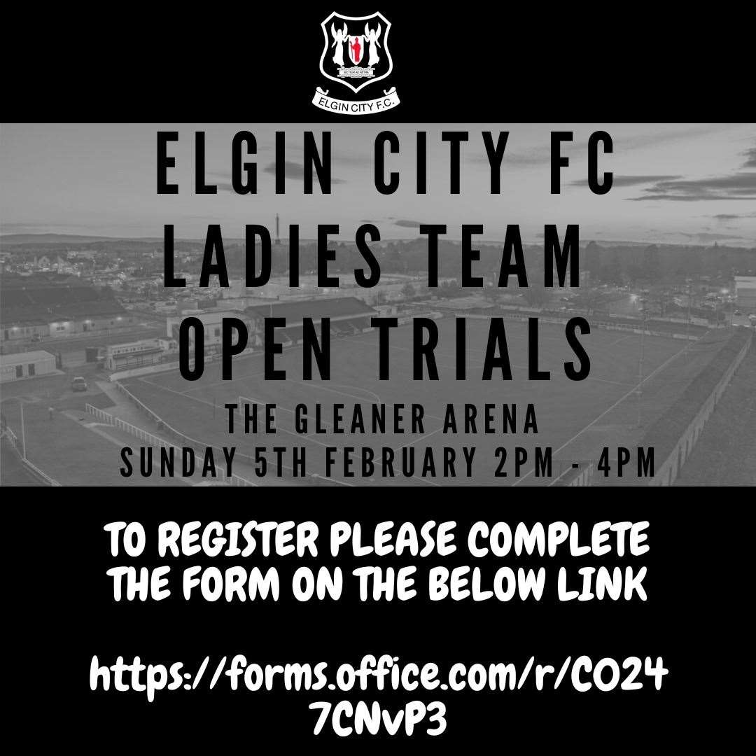 Elgin City open trials.