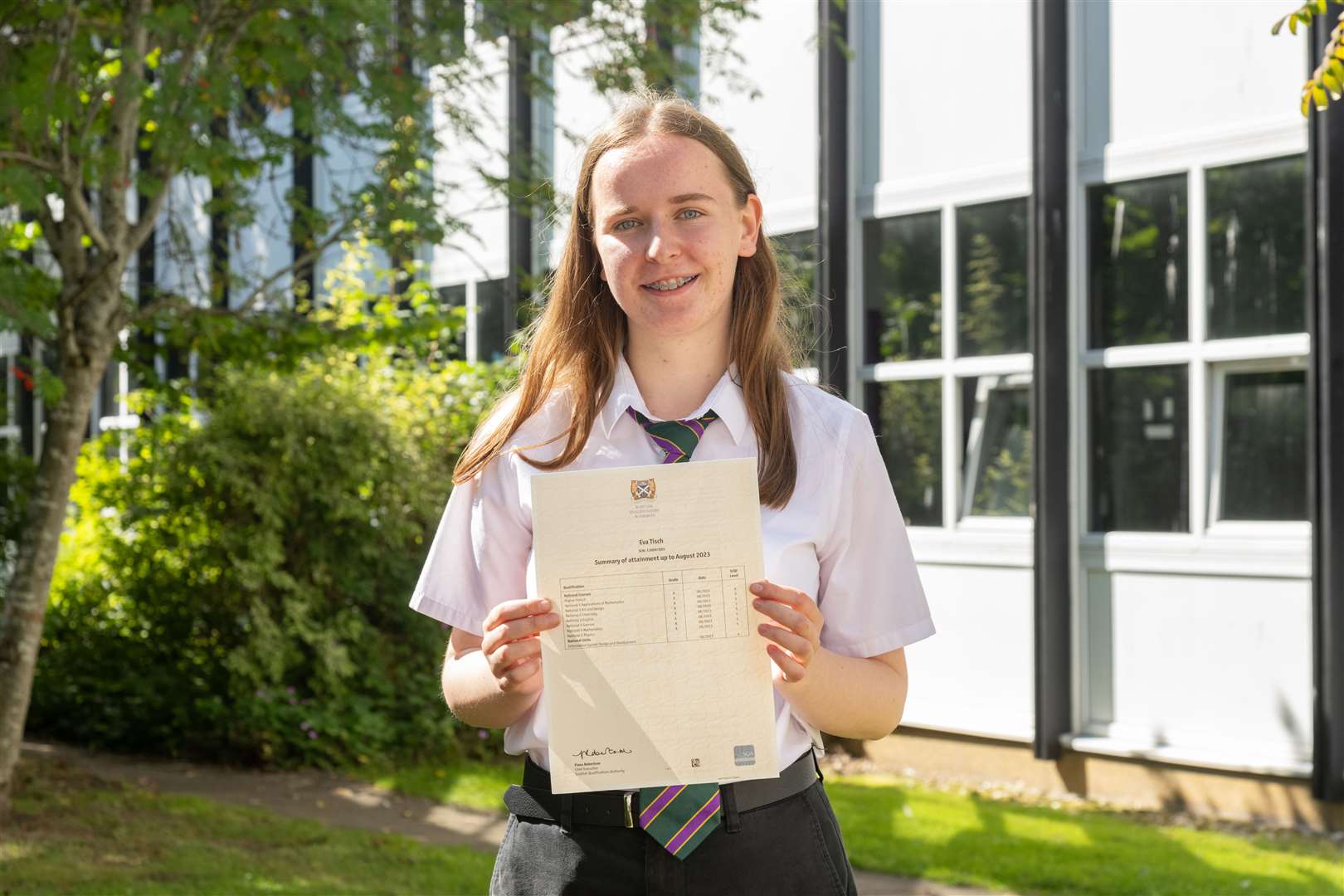 S4 student Eva Tisch achieved 7 As at Nat 5 and 1 A at Higher.