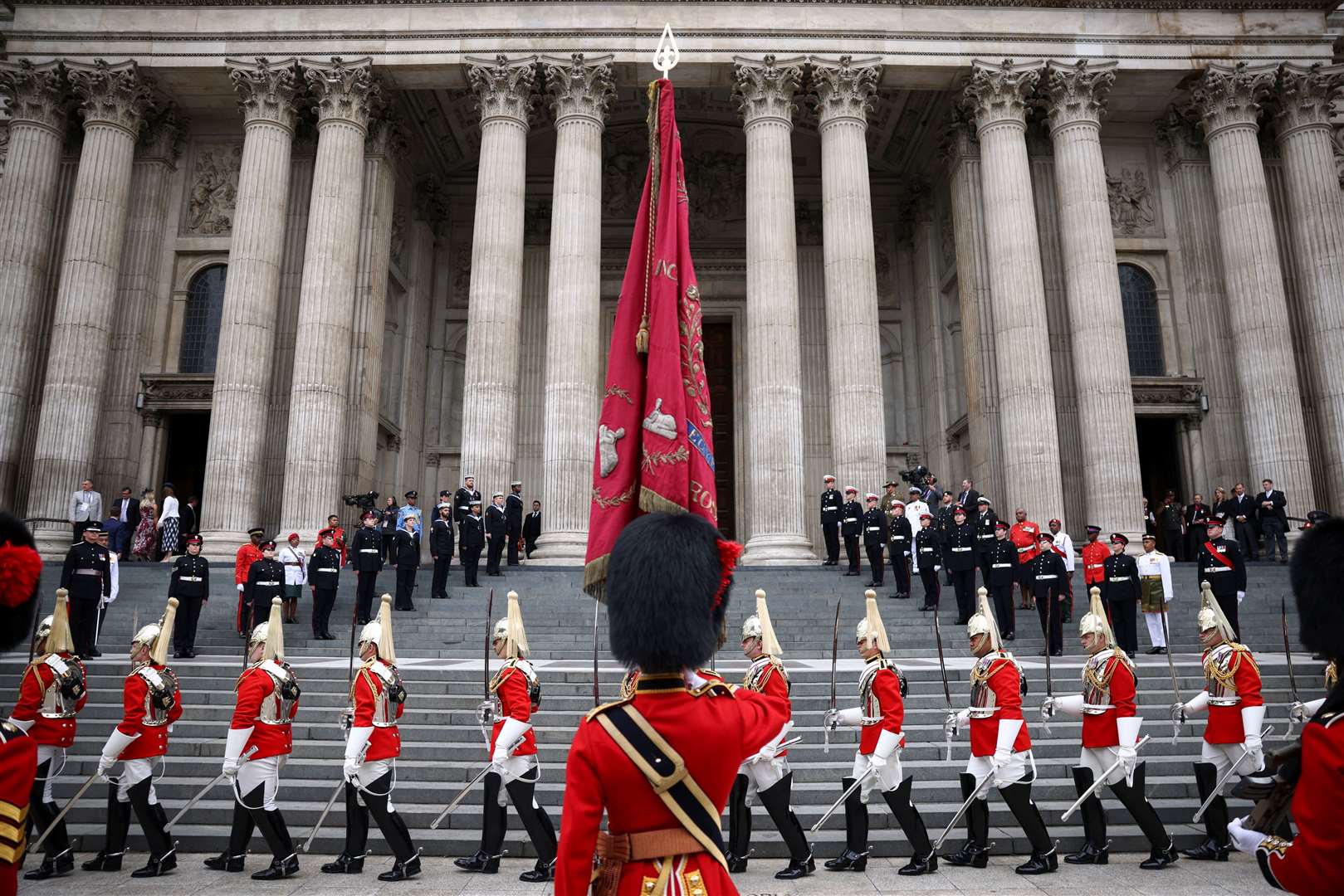 A Guard of Honour ahead lived the cathedral steps (Henry Nicholls/PA)