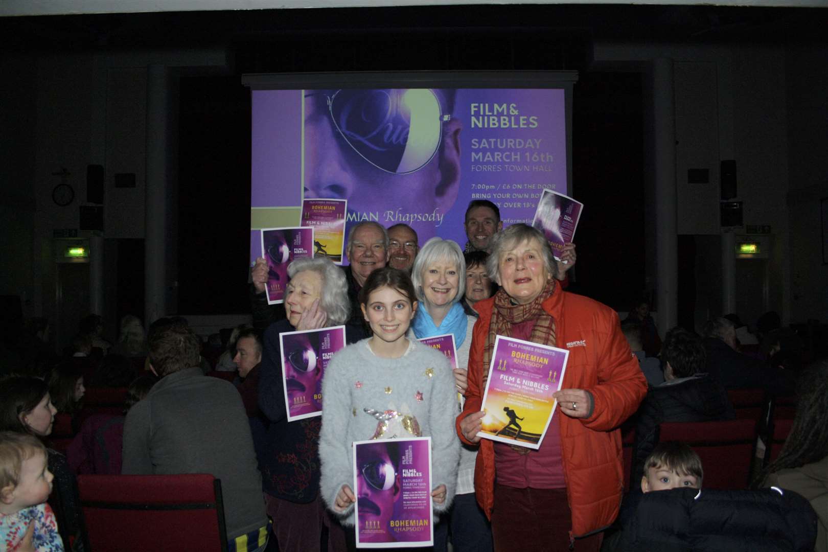 Film Forres volunteers and attendees at a screening earlier this year.