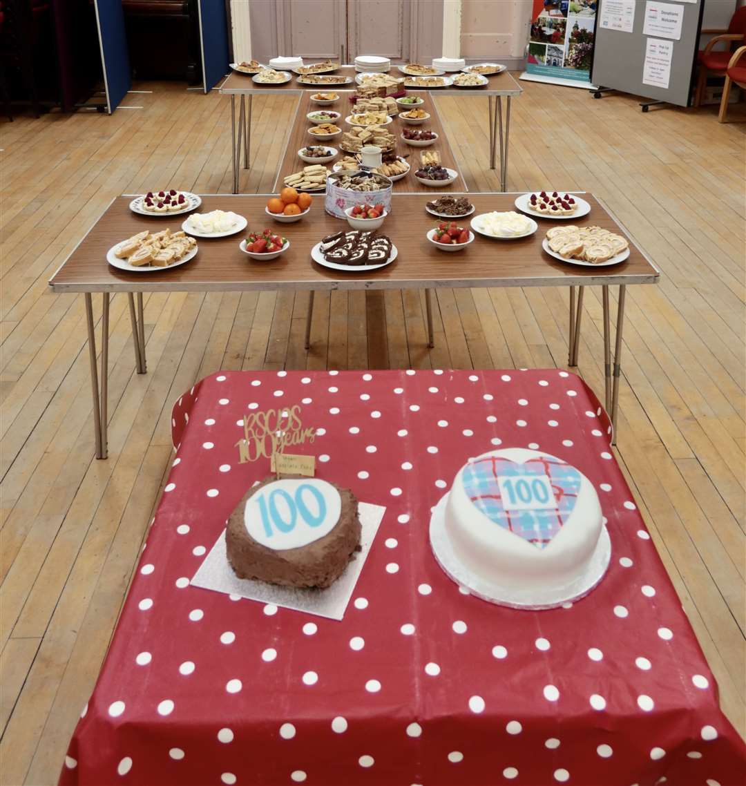 The celebration spread at the town hall.