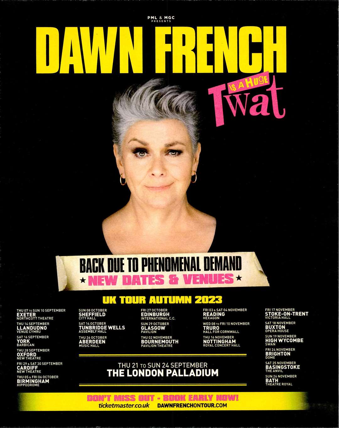 The Dawn French tour poster cleared by the Advertising Standards Authority (ASA/PA)