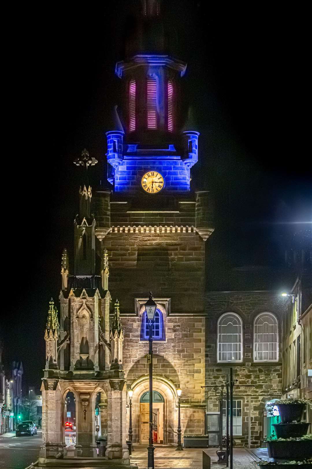 The Tolbooth light colours can be changed for occasions. Pictures by Flying Mirrors