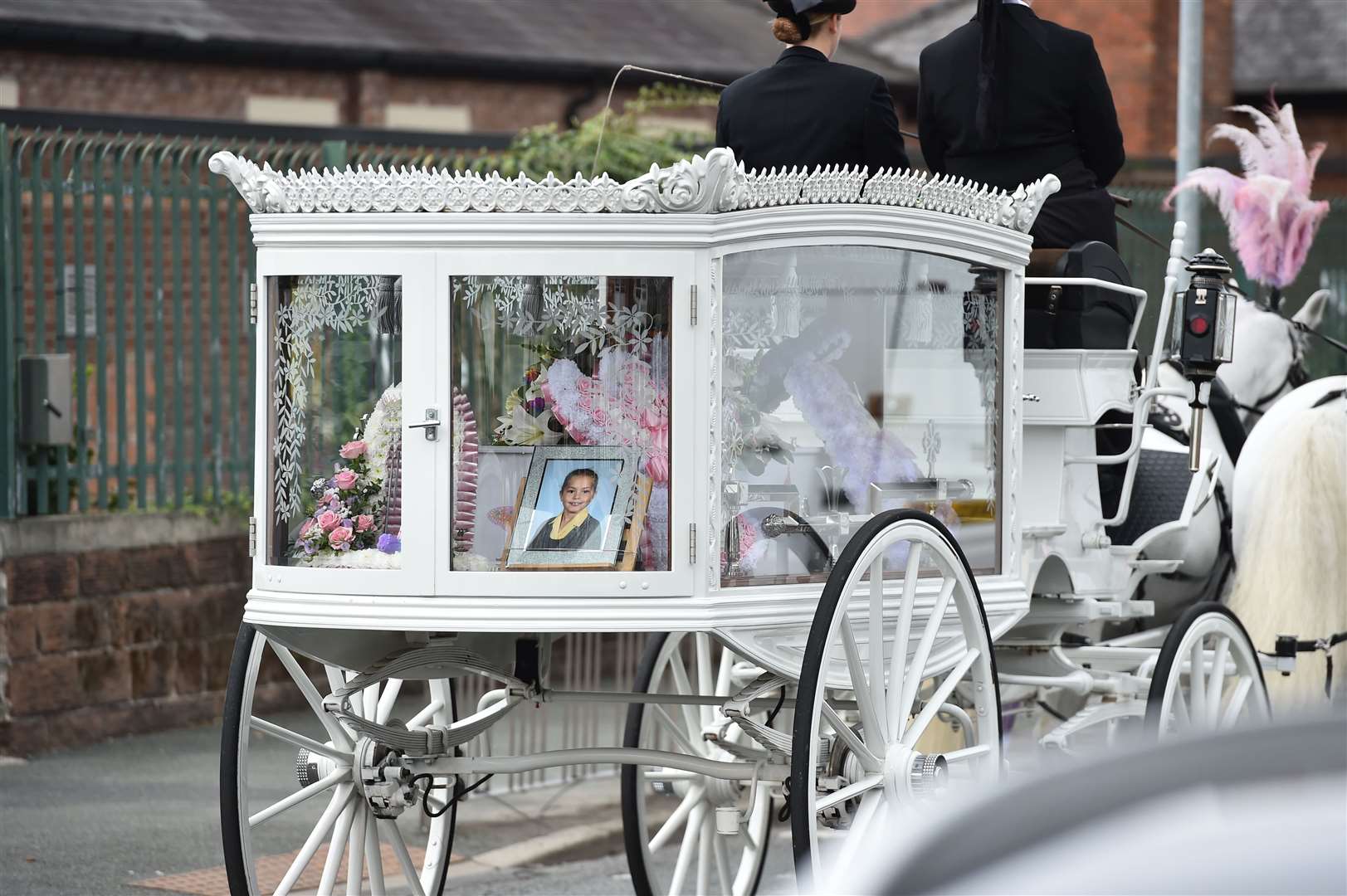 Olivia Pratt-Korbel’s coffin leaves St Margaret Mary’s Church in Knotty Ash, Liverpool, after her funeral (PA)
