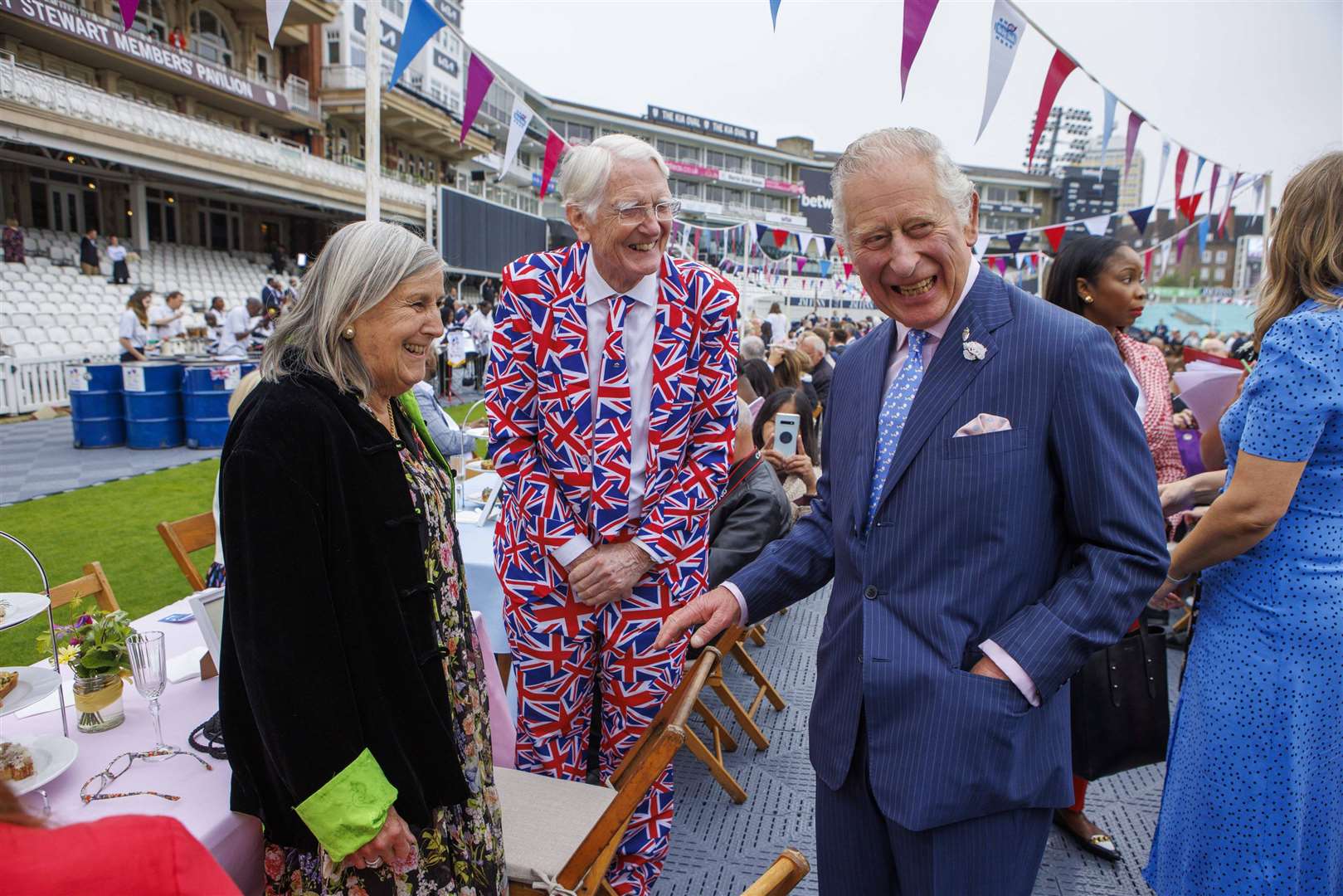 The Prince of Wales meets partygoers (Jamie Lorriman/Daily Telegraph/PA)