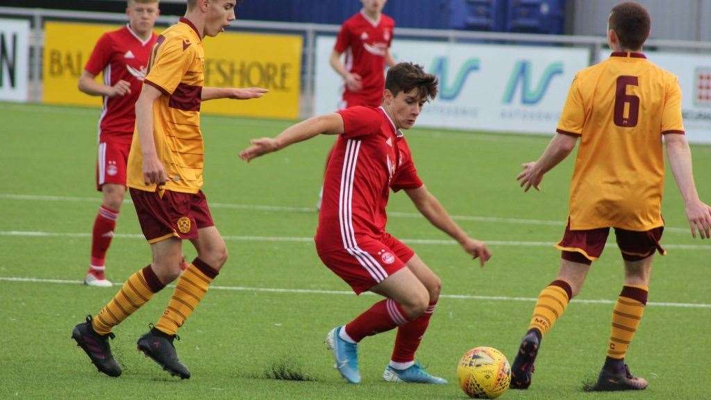 Buckie Thistle new boy Max Barry on the ball for Aberdeen’s development team last season. Picture: afc.co.uk