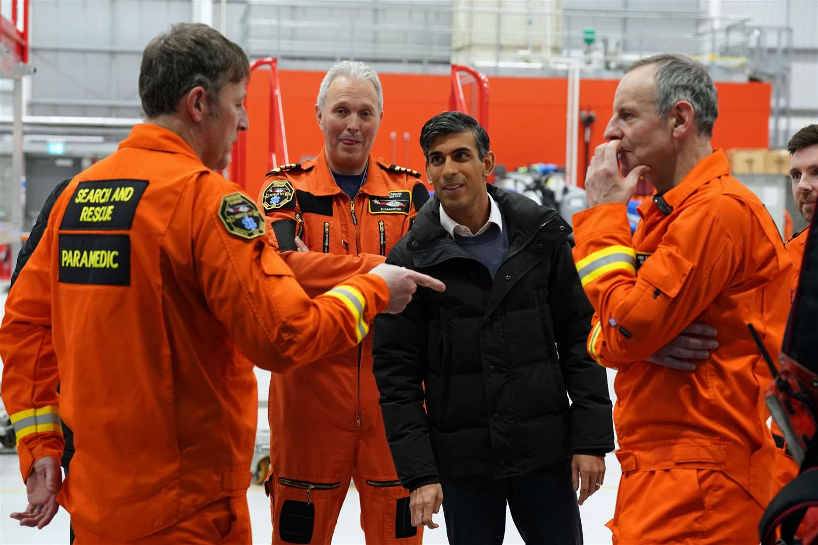 Prime Minister Rishi Sunak visited the Coastguard search and rescue base at Inverness Airport (Andrew MIlligan/PA)