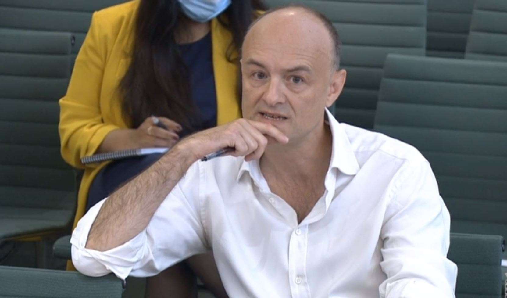 Dominic Cummings before the select committee where he first publicly attacked the Health Secretary (PA/House of Commons)