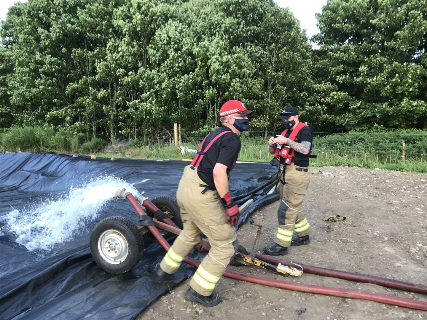 The Scottish Fire and Rescue Service used the opportunity as a training exercise.