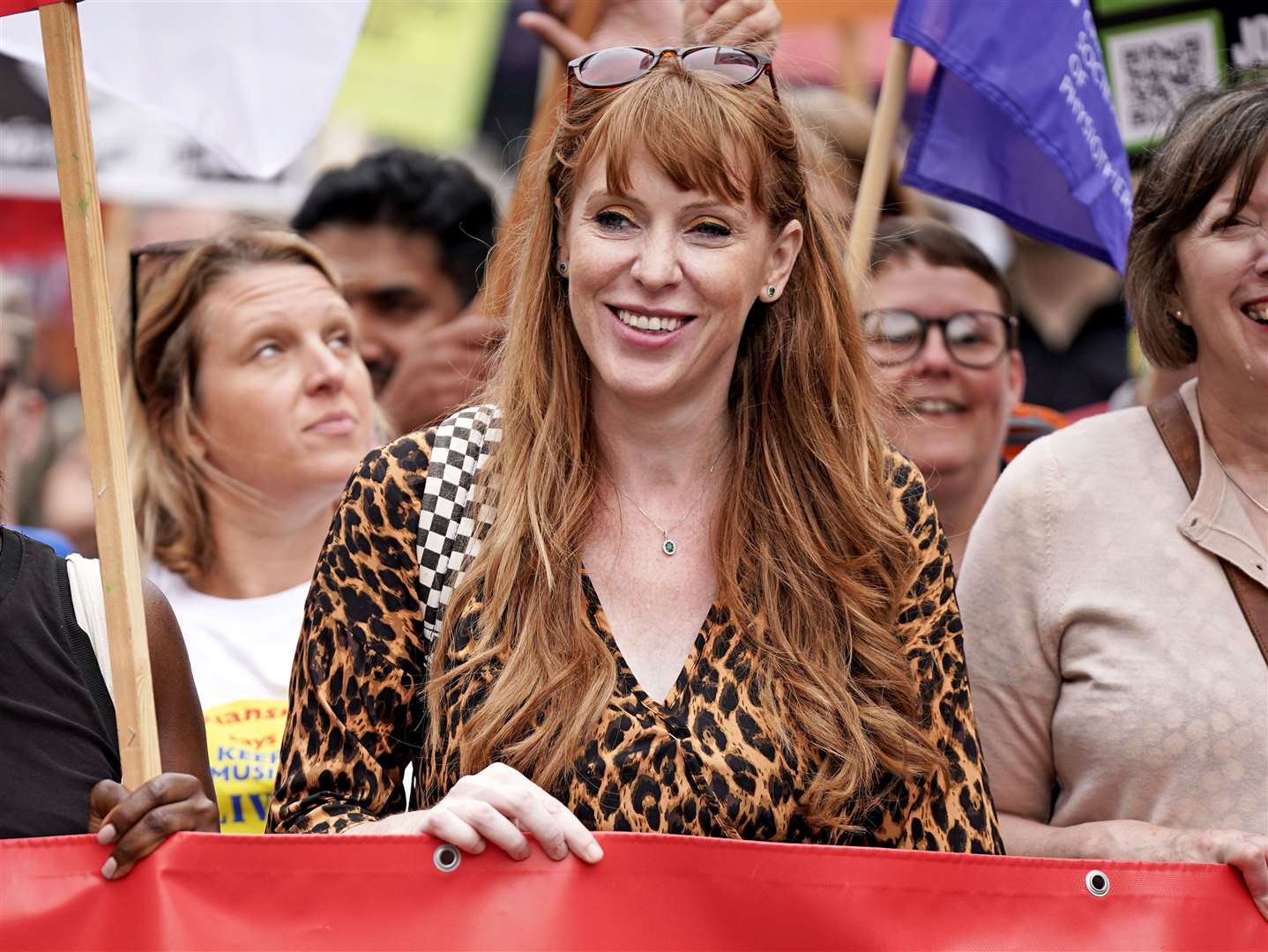 Labour Party deputy leader Angela Rayner joined the rally (Yui Mok/PA Wire)