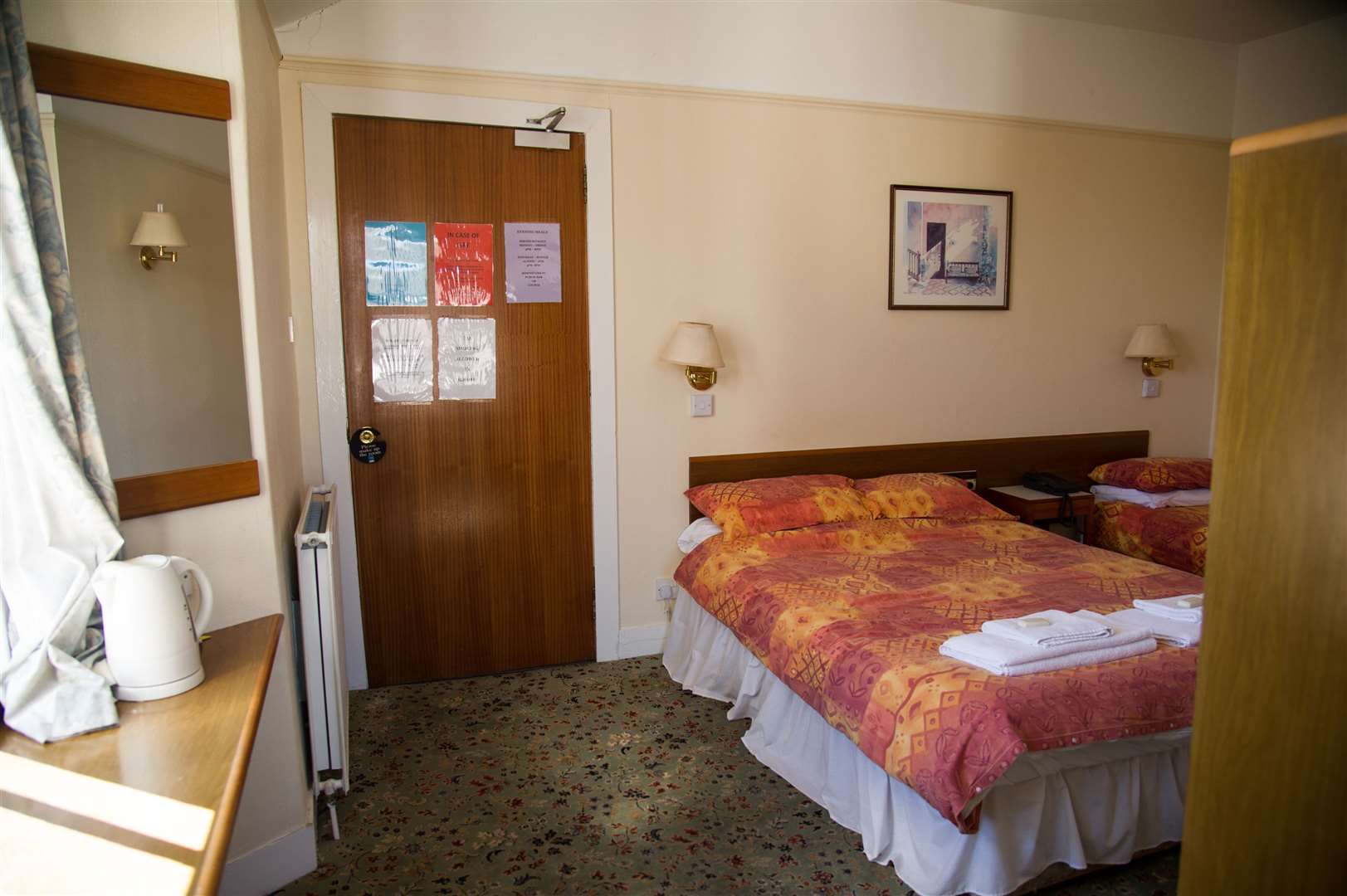 One of the seven hotel bedrooms.