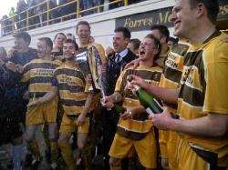 Forres Mechanics celebrate winning the 2012 Highland League