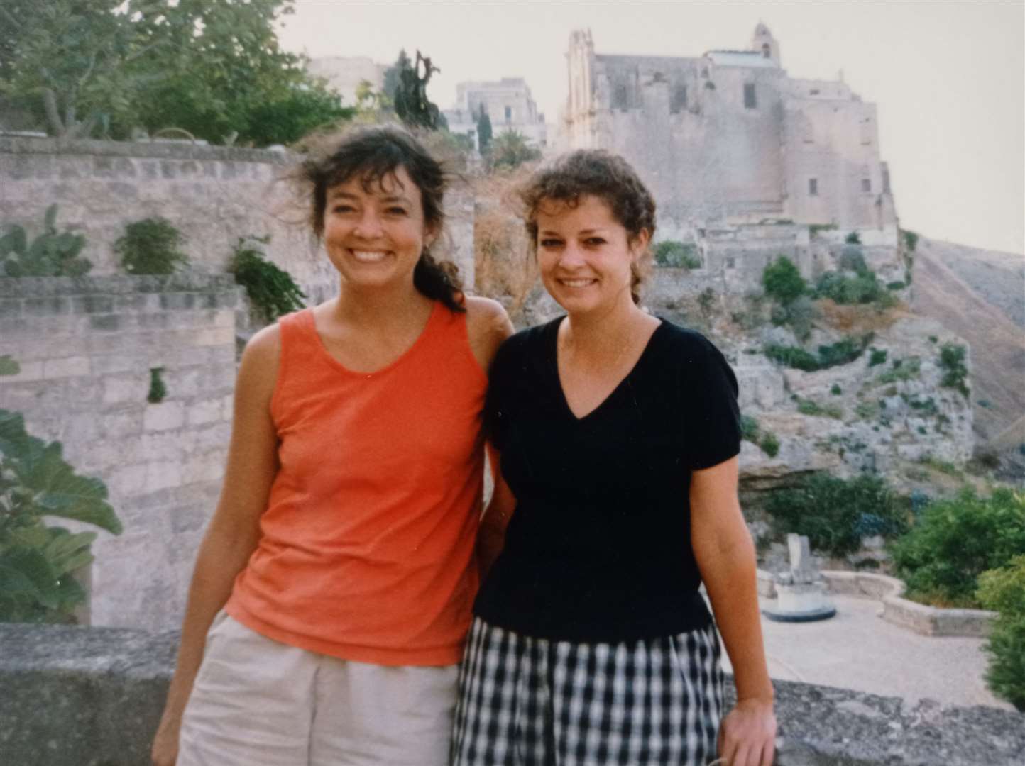 Ruth Perry, right, and her sister Julia Walters on a family holiday in 1996 (Family handout/PA)