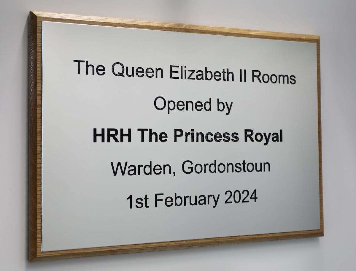 The plaque unveiled by Princess Anne.