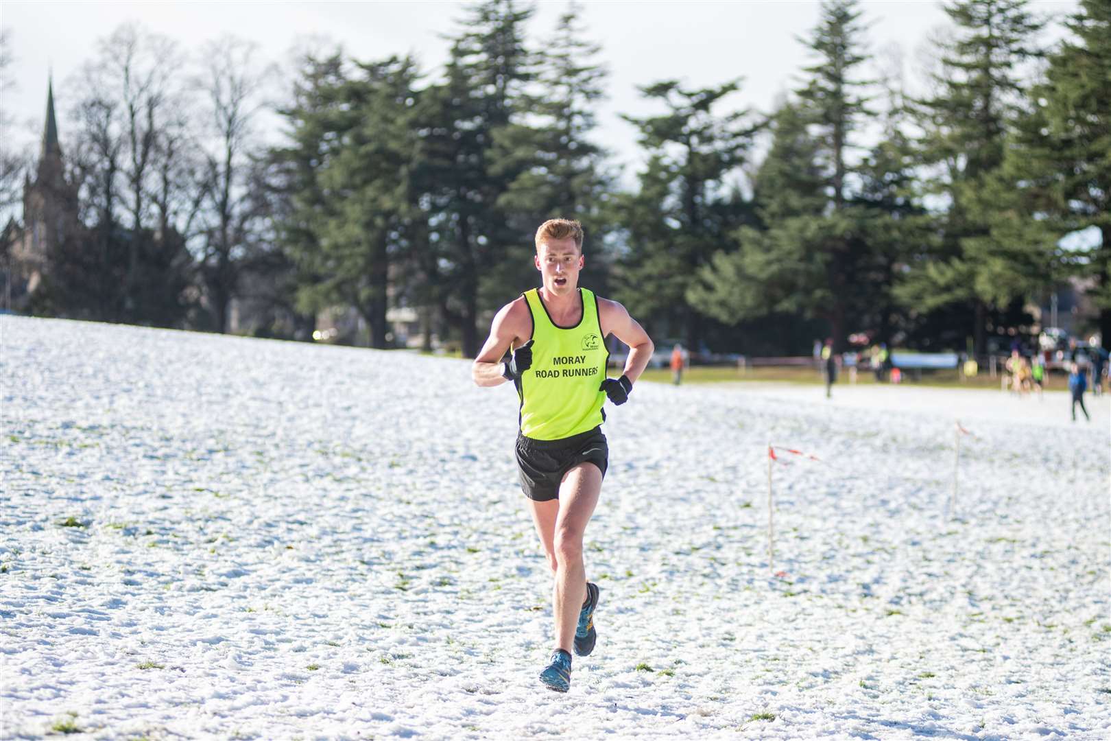 Moray Road Runner Kenny Wilson finished the Senior Men's race in 1st overall. ..North District X-Country League - Grant Park, Forres - 19/02/2022...Picture: Daniel Forsyth..