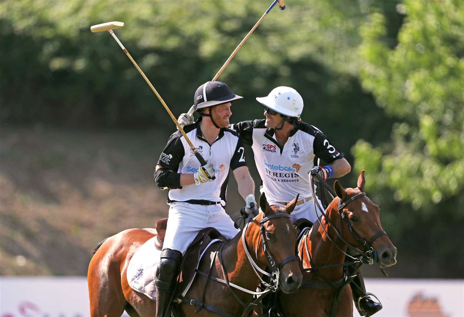 The Duke of Sussex and Nacho Figueras on a polo pitch in Rome (Steve Parsons/PA)