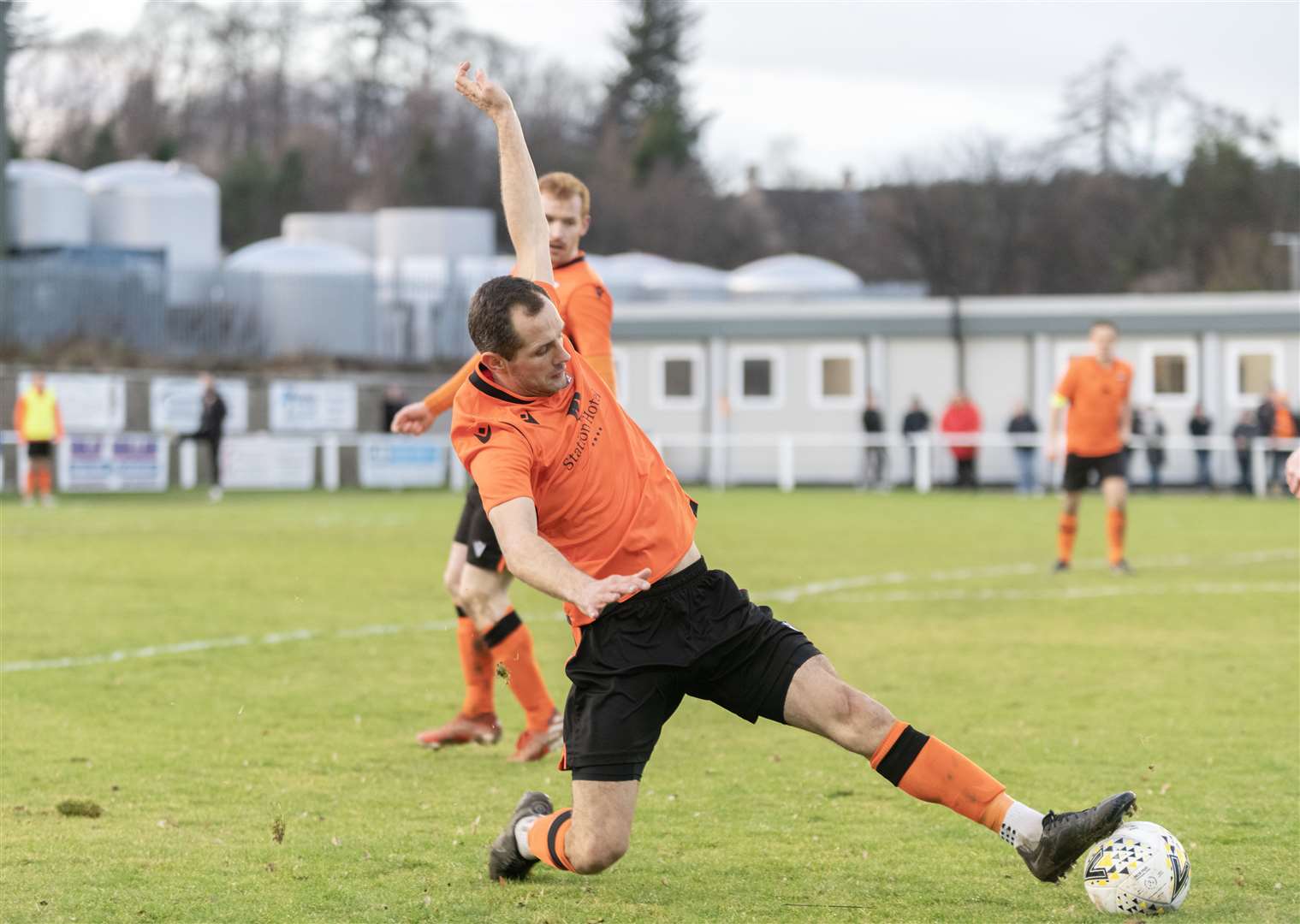 Captain Michael Finnis was Rothes' stoppage time penalty hero against Deveronvale. Picture: Beth Taylor.