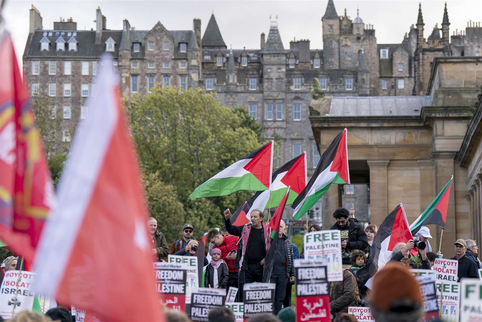 Protesters during a Scottish Palestine Solidarity Campaign demonstration in Edinburgh (Jane Barlow/PA)