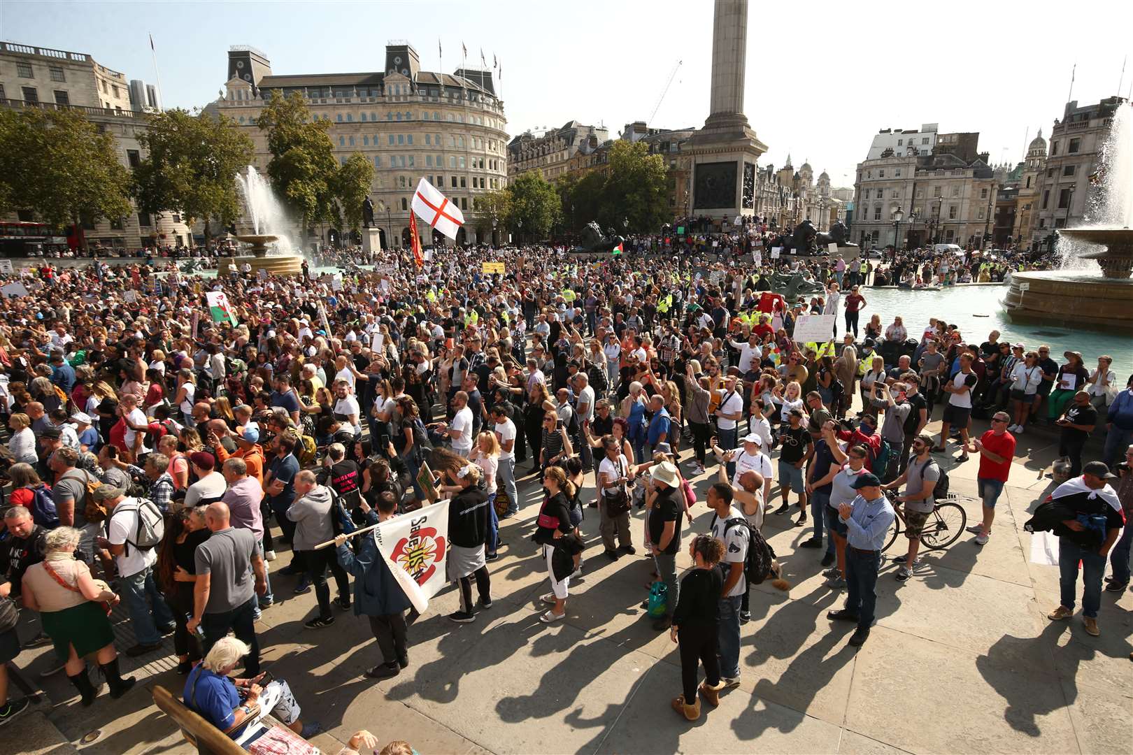 Hundreds gathered in Trafalgar Square (Yui Mok/PA)