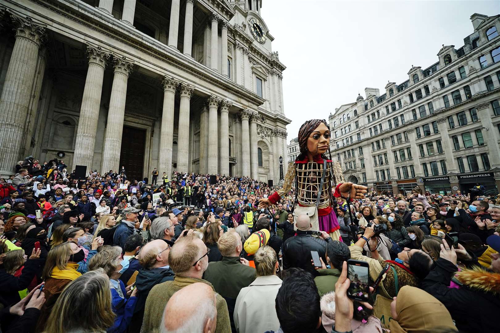 The puppet outside St Paul’s Cathedral (Aaron Chown/PA)