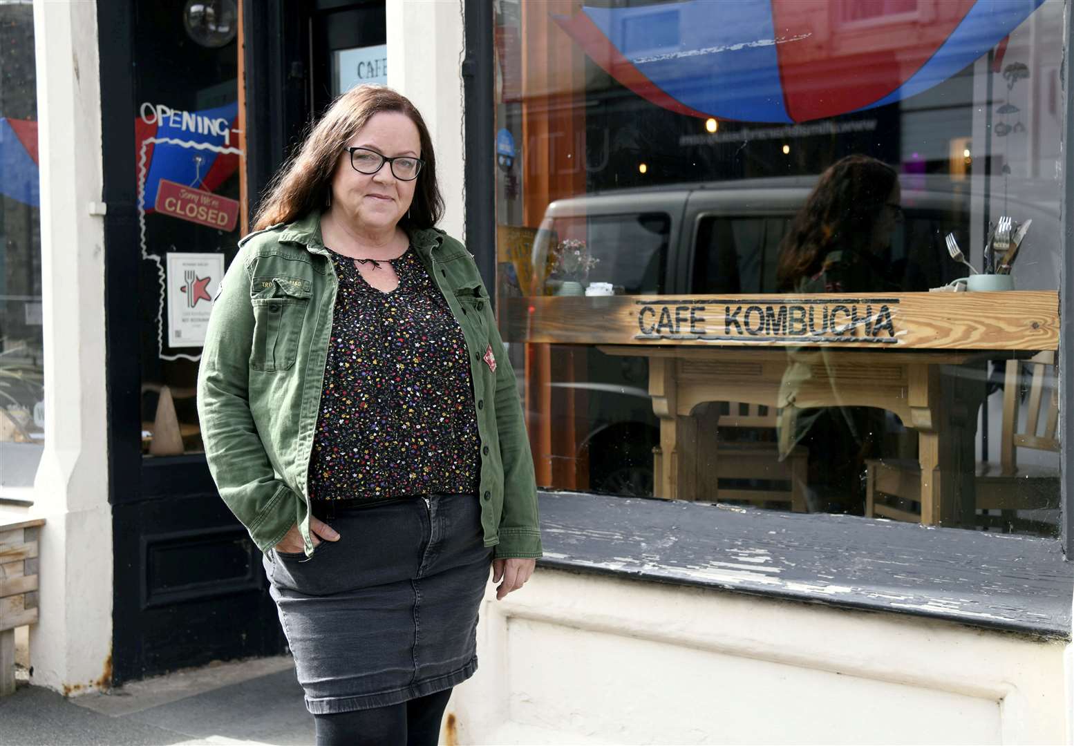 Owner Sarah Doonan-Borthwick outside Cafe Kombucha. Picture: Beth Taylor