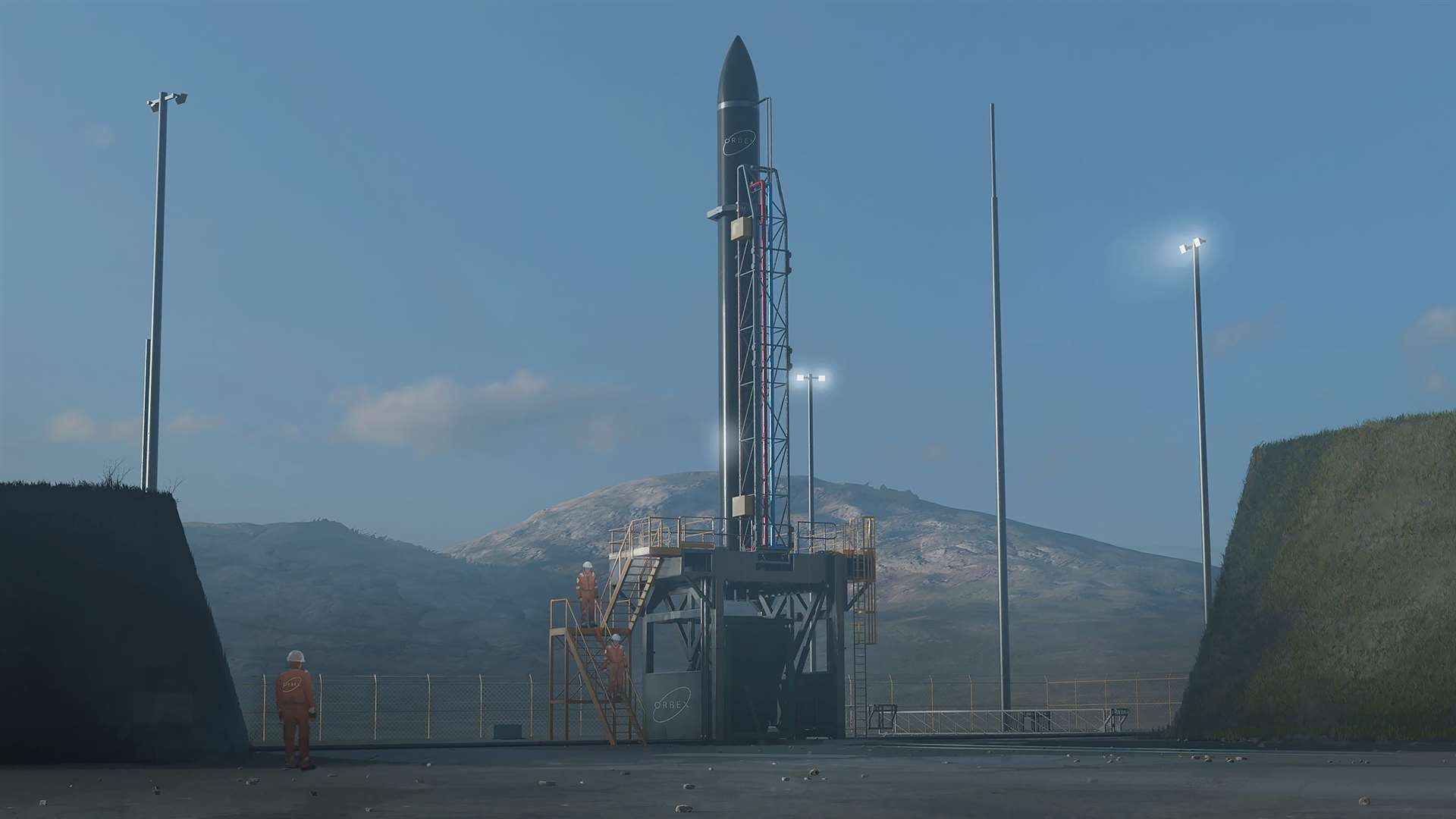 A computer-generated image of what the launch platform should look like.
