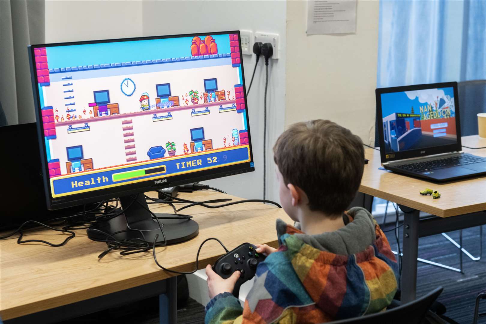 Richard Coldwell's game also showing interest with the public...Game Jam at Moray UHI, Elgin...Picture: Beth Taylor.