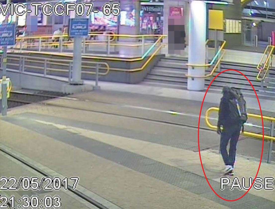 CCTV image of Salman Abedi at Victoria Station making his way to the Manchester Arena (GMP/PA)