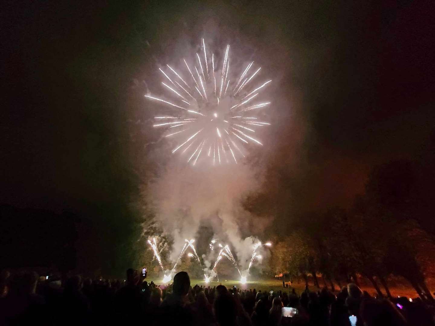 The huge crowd was thrilled by the lights and explosions provided by Fireworx Scotland.