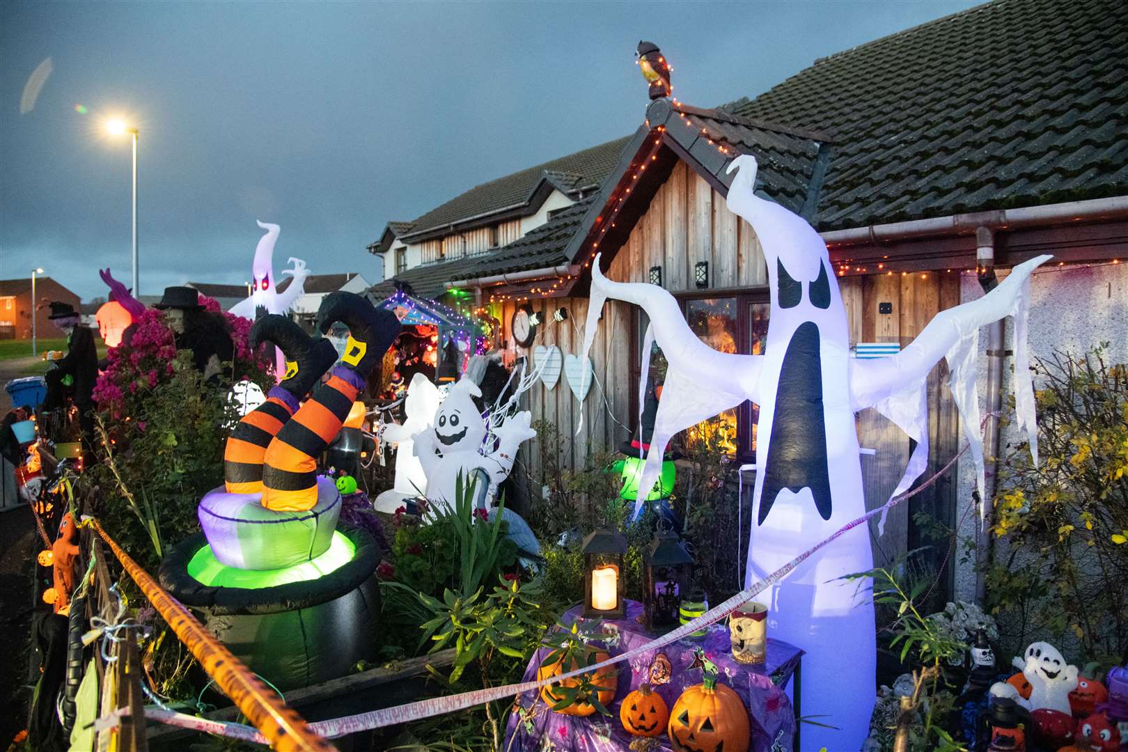 The Stewart family, that live on Twinning Link in Forres, have transformed their house for Halloween...Picture: Daniel Forsyth..