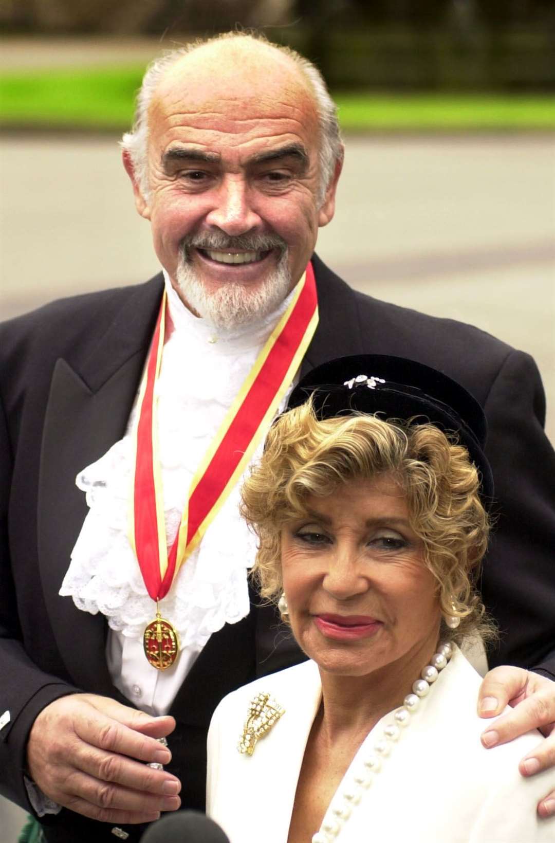 Sir Sean Connery and his wife Micheline, who has paid tribute to the actor following his death aged 90 (PA)
