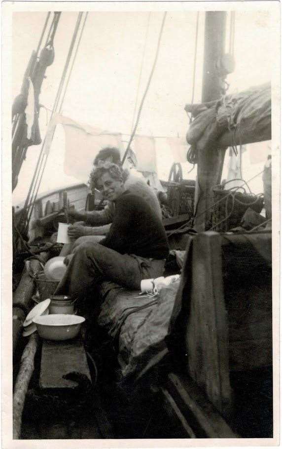The young Duke of Edinburgh doing the washing up on board Gordonstoun School’s boat, Diligent, in 1937. Picture: Copyright Major B Varvill R.A.M.C.