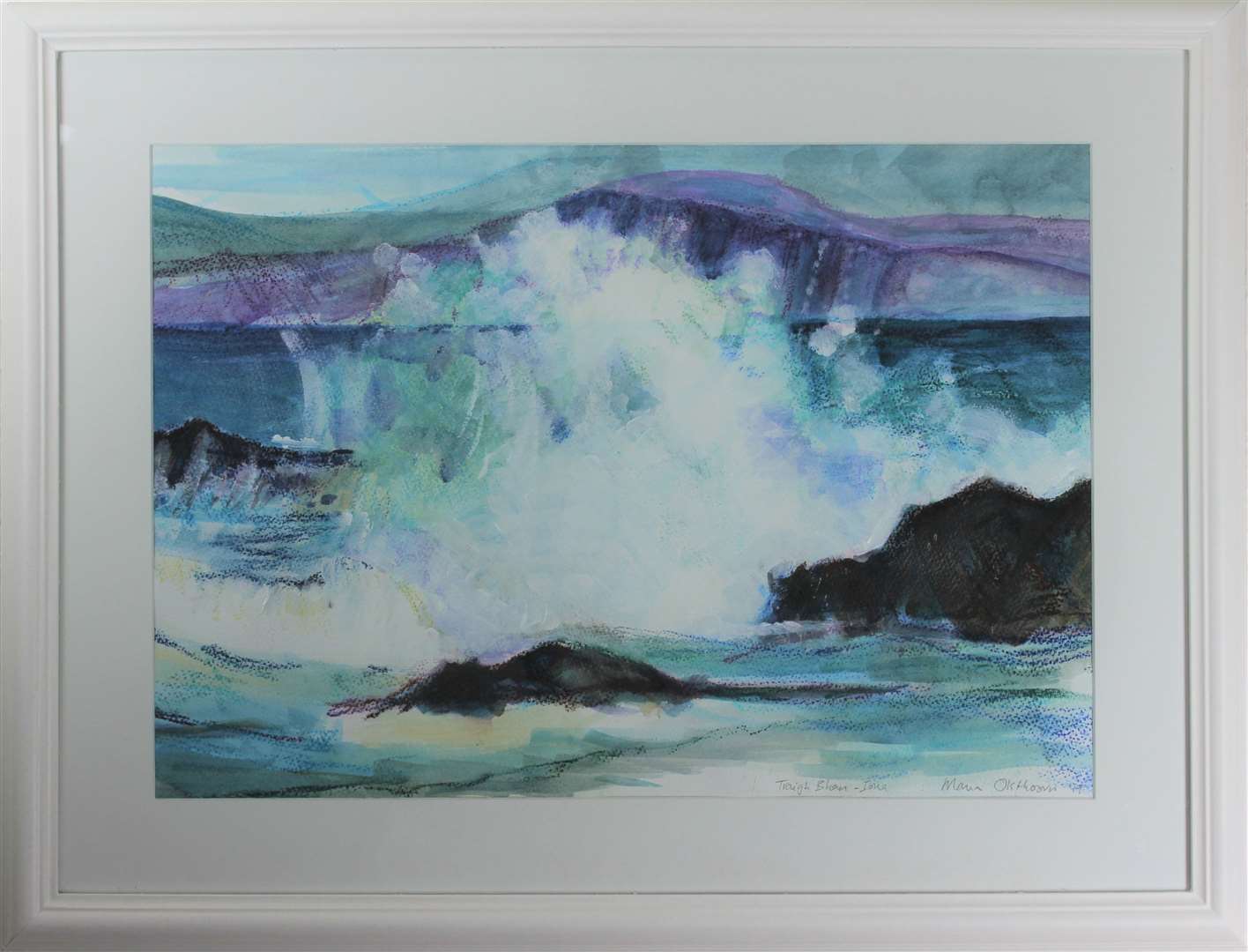 Maria’s painting Iona storm wave.