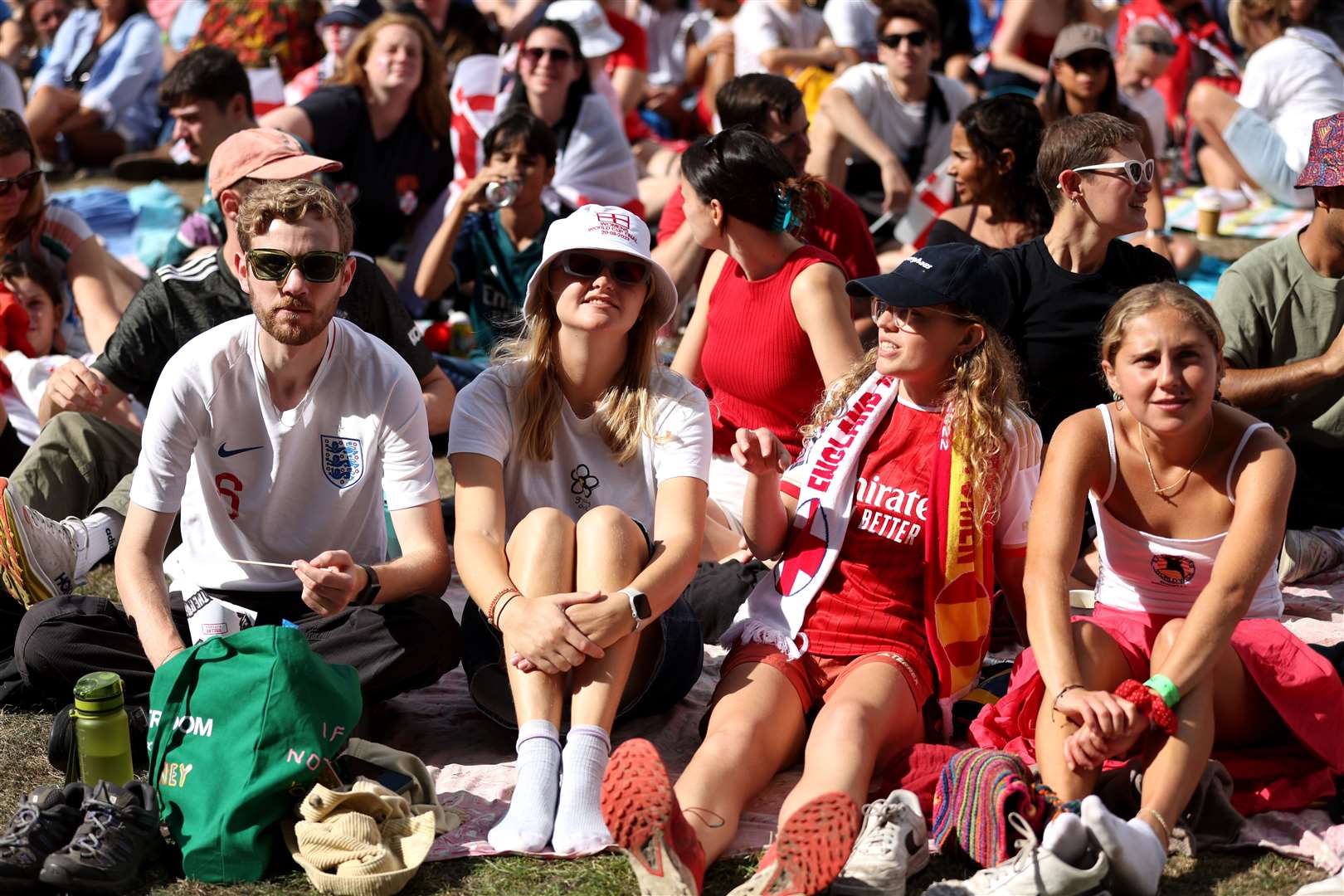 England fans gathered to watch the final (Steven Paston/PA)