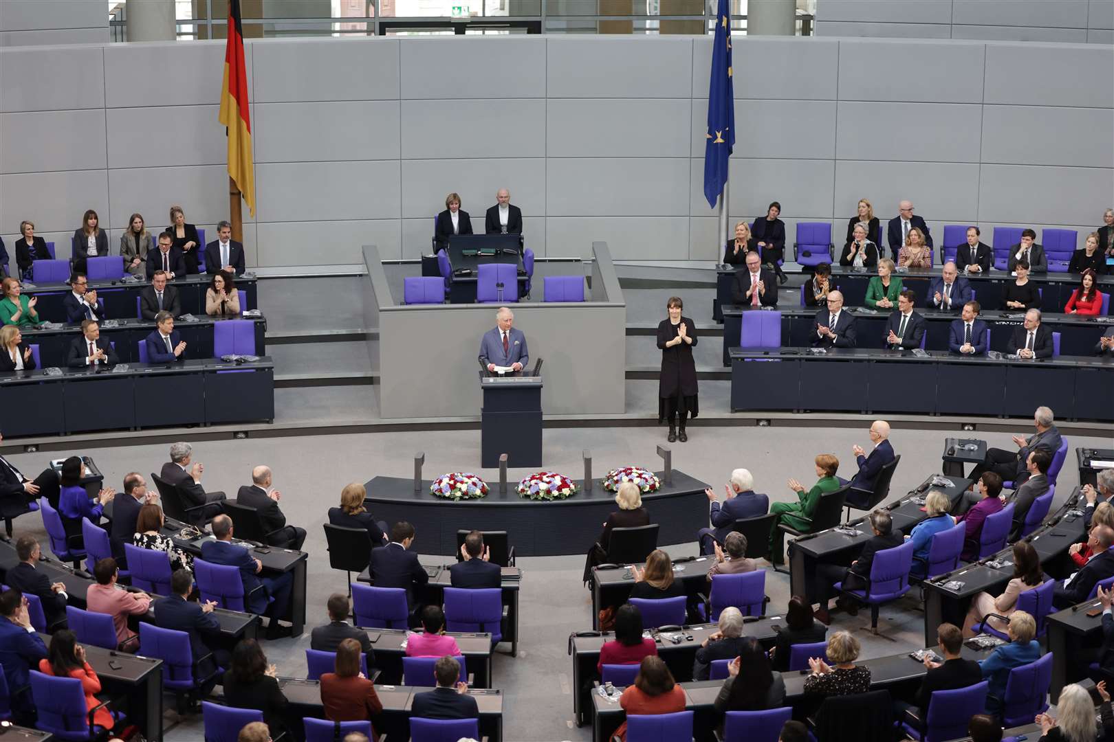 The King addresses members during a visit to the Bundestag (Chris Jackson/PA)