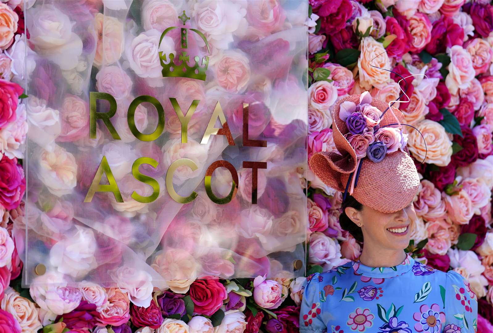A racegoer shows off her hat on the first day of Royal Ascot (David Davies/PA)