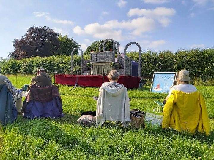 The audience enjoyed fine theatre and weather at Logie Steading. Picture by Alex Wright